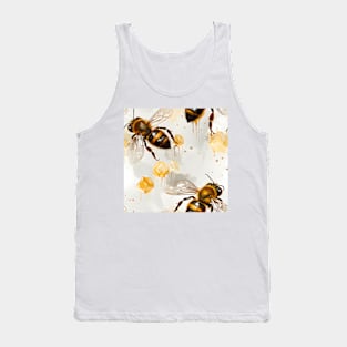 Honeycomb and Bee Pattern 22 Tank Top